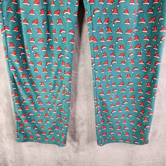Mens Christmas Wondershop Green & Red Santa Hat Fleece Pajama Pants Size XXL - Picture 3 of 12